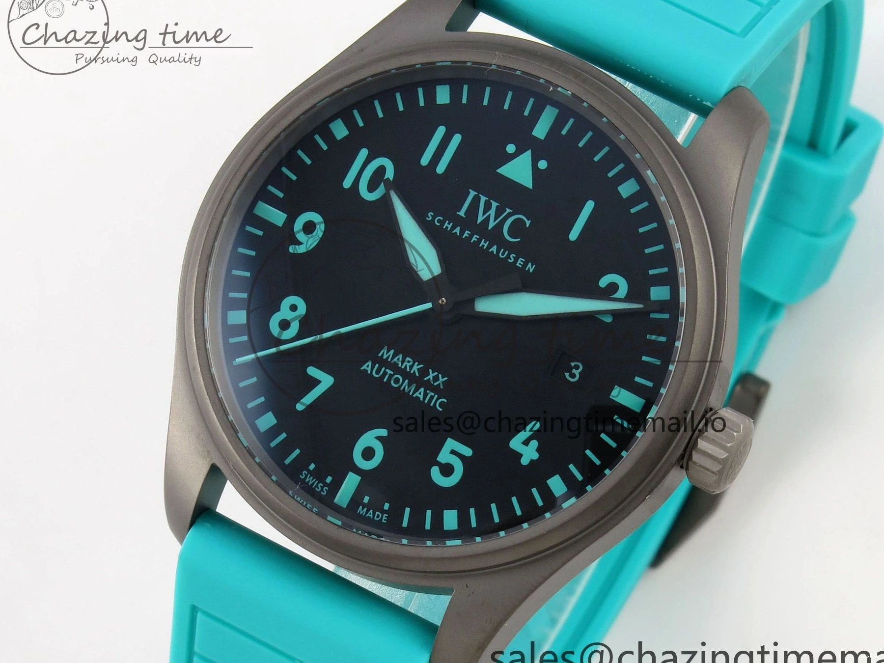 MIROTIME 0419 Pilot Mark XX BLSF 1:1 Best Edition Black Blue Dial on Blue Rubber Strap MIYOTA Sleek 6989